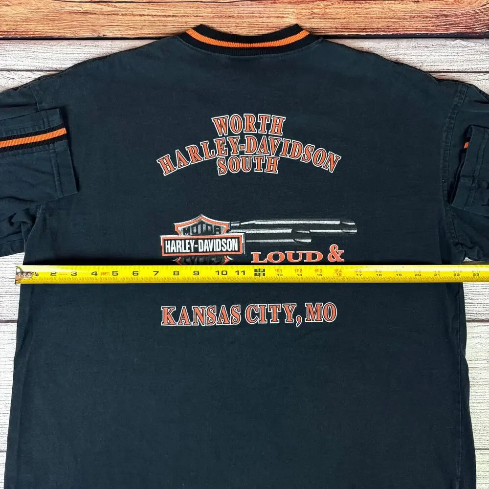 Vintage 2002 Harley Davidson Motorcycles Kansas City Long Sleeve Shirt